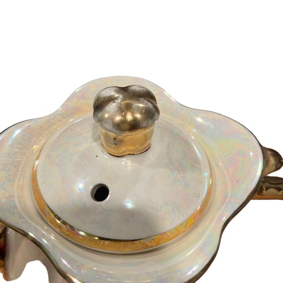 Vintage Pearl-22KT Gold Hand Crafted Tea Pot Porcelain Made in US, Iridescent - Picture 5 of 8